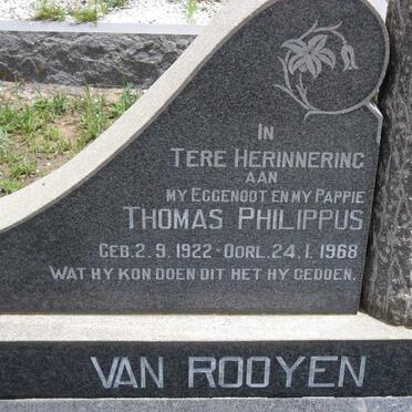 ROOYEN Thomas Philippus, van 1922-1968