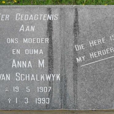 SCHALKWYK Anna M., van 1907-1993