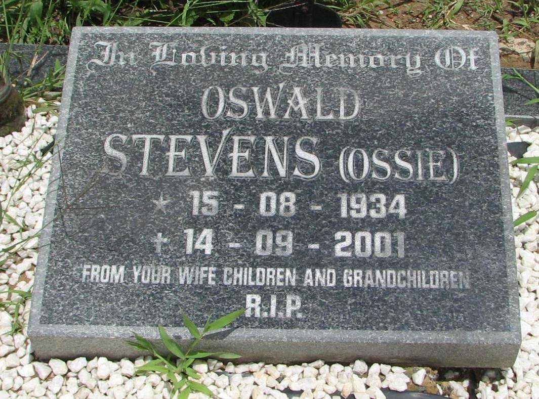 STEVENS Oswald 1934-2001 &amp; Anne 1938-