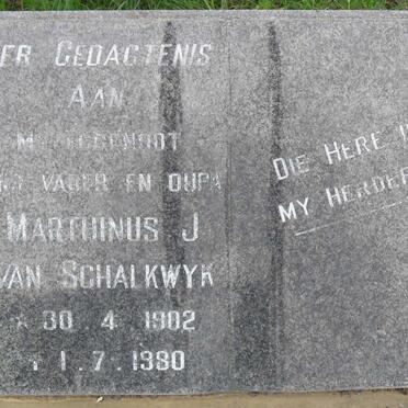 SCHALKWYK Marthinus J., van 1902-1980