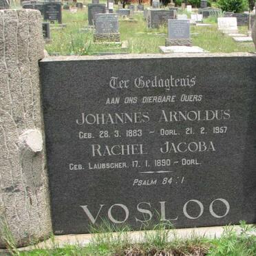 VOSLOO Johannes Arnoldus 1883-1957 &amp; Rachel Jacoba LAUBSCHER 1890-