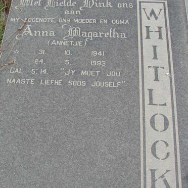 WHITLOCK Anna Magaretha 1941-1997