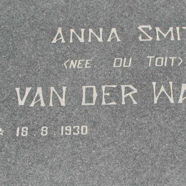 WATT Anna Smit, van der nee DU TOIT 1930-