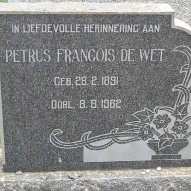 WET Petrus Francois, de 1891-1962