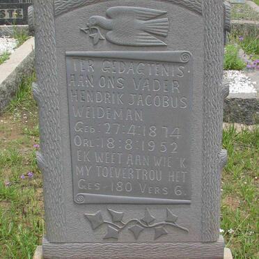 WEIDEMAN Hendrik Jacobus 1874-1952 &amp; Maria Elizabeth MOMBERG 1879-1953