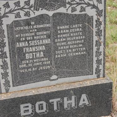 BOTHA Anna Sussanna Fransina 1885-1950