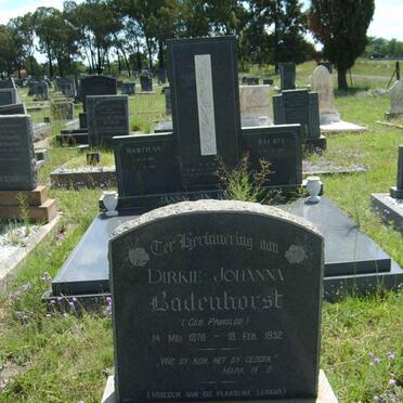 BADENHORST Dirkie Johanna nee PRINSLOO 1876-1952