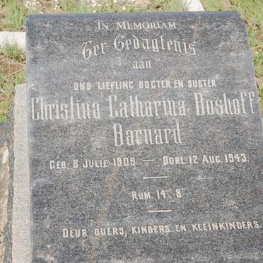 BARNARD Christina Catharina Boshoff 1909-1943