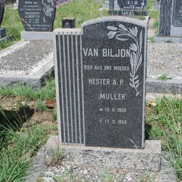 BILJON Hester A.P., van nee MULLER 1905-1966