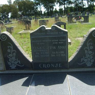 CRONJE Izak Adolf 1908-1964 &amp; Elsje G.J. NOTHNAGEL 1914-1999