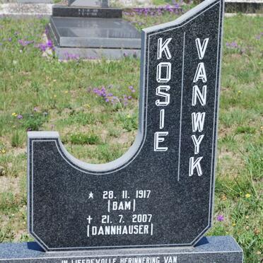 DANNHAUSER Kosie voorheen VAN WYK nee BAM 1917-2007