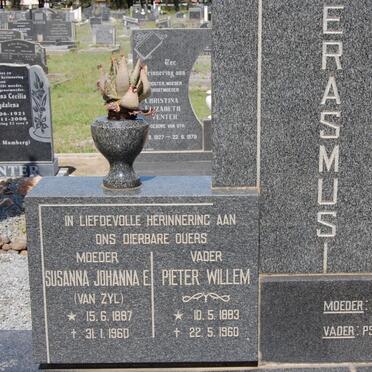 ERASMUS Pieter Willem 1883-1960 &amp; Susanna Johanna E. VAN ZYL 1887-1960