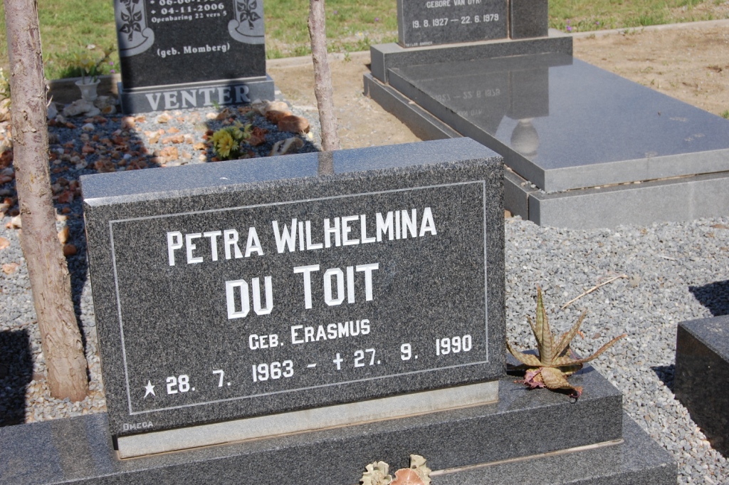 TOIT Petra Wilhelmina, du nee ERASMUS 1963-1990