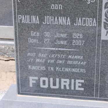 FOURIE Paulina Johanna Jacoba 1926-2007
