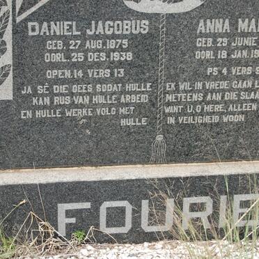 FOURIE Daniel Jacobus 1875-1938 &amp; Anna Maria 1876-1948