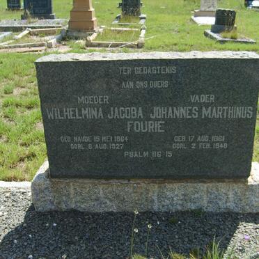 FOURIE Johannes Marthinus 1861-1948 &amp; Wilhelmina Jacoba 1864-1927