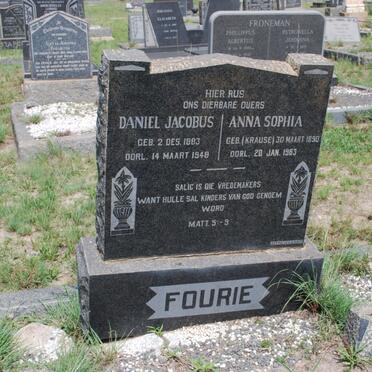 FOURIE Daniel Jacobus 1883-1948 &amp; Anna Sophia KRAUSE 1890-1963