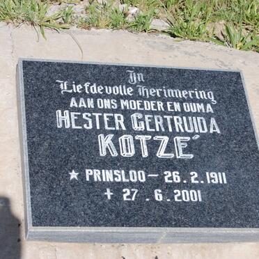 KOTZE Hester Gertruida 1911-2001