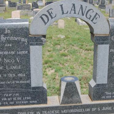 LANGE P. Nico V., de 1904-1958 &amp; Angenita M.M. VAN WYK 1912-1958