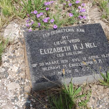 NEL Hendrik Johannes 1883-1961 &amp; Elizabeth H.J. GREYLING 1891-1925