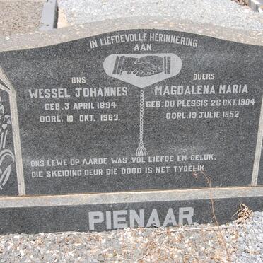 PIENAAR Wessel Johannes 1894-1963 &amp; Magdalena Maria DU PLESSIS 1904-1952