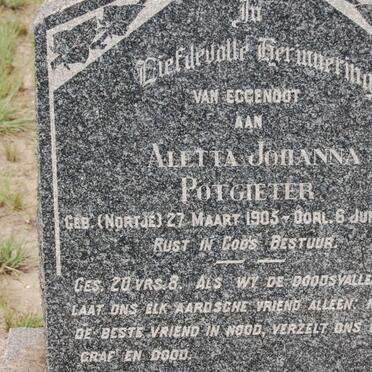 POTGIETER Aletta Johanna nee NORTJE 1905-1950