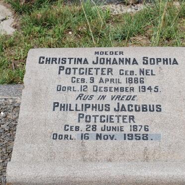 POTGIETER Philliphus Jacobus 1876-1958 &amp; Christina Johanna Sophia NEL 1886-1945