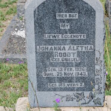 ROODT Johanna Aletha nee GRIESEL 1926-1943