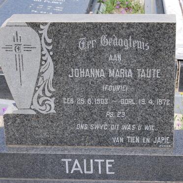 TAUTE Johanna Maria nee FOURIE 1903-1972