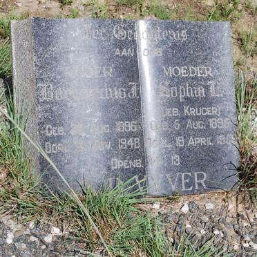 VYVER Bernardus J., v.d. 1896-1948 &amp; Sophia L. KRUGER 1895-1958