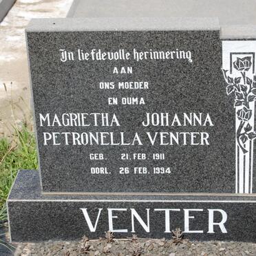 VENTER Magrietha Johanna Petronella 1911-1994