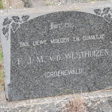 WESTHUIZEN F.J.M., v.d. nee GROENEWALD 