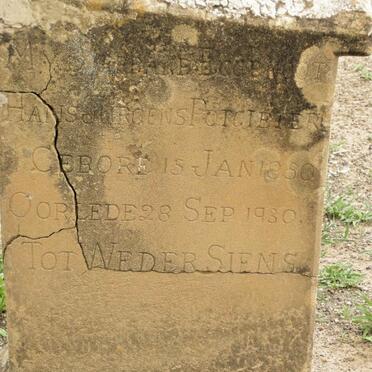 POTGIETER Hans Jurgens 1850-1930