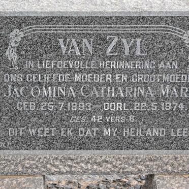 ZYL Jacomina Catharina Maria, van 1893-1974