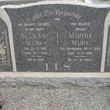 ELS Nicolaas Jacobus 1880-1956 &amp;  Martha Maria WASSERMAN 1888-1966