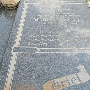 KRIEL Hermanus Jacobus 1896-1984 &amp; Maria Elizabeth ROUX 1905-1978 