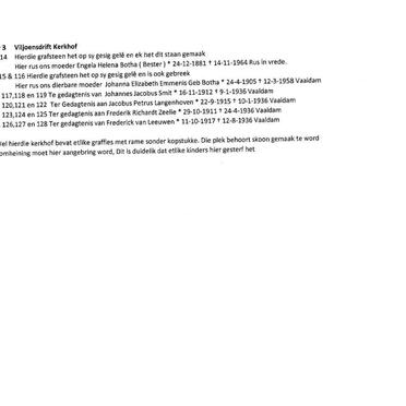 Viljoensdrift cemetery information p.3