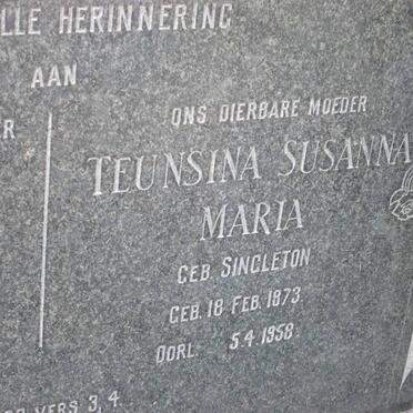 GERICKE Cornelus Johannes 1866-1954 &amp; Teunsina Susanna Maria SINGLETON 1873-1958