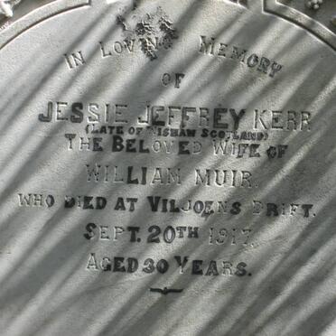 MUIR Jessie Jeffrey nee KERR -1917