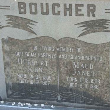 BOUCHER Herbert John 1906-1987 &amp; Maud Janet 1906-1988