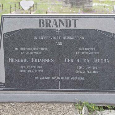 BRANDT Hendrik Johannes 1888-1970 & Gertruida Jacoba 1895-1982