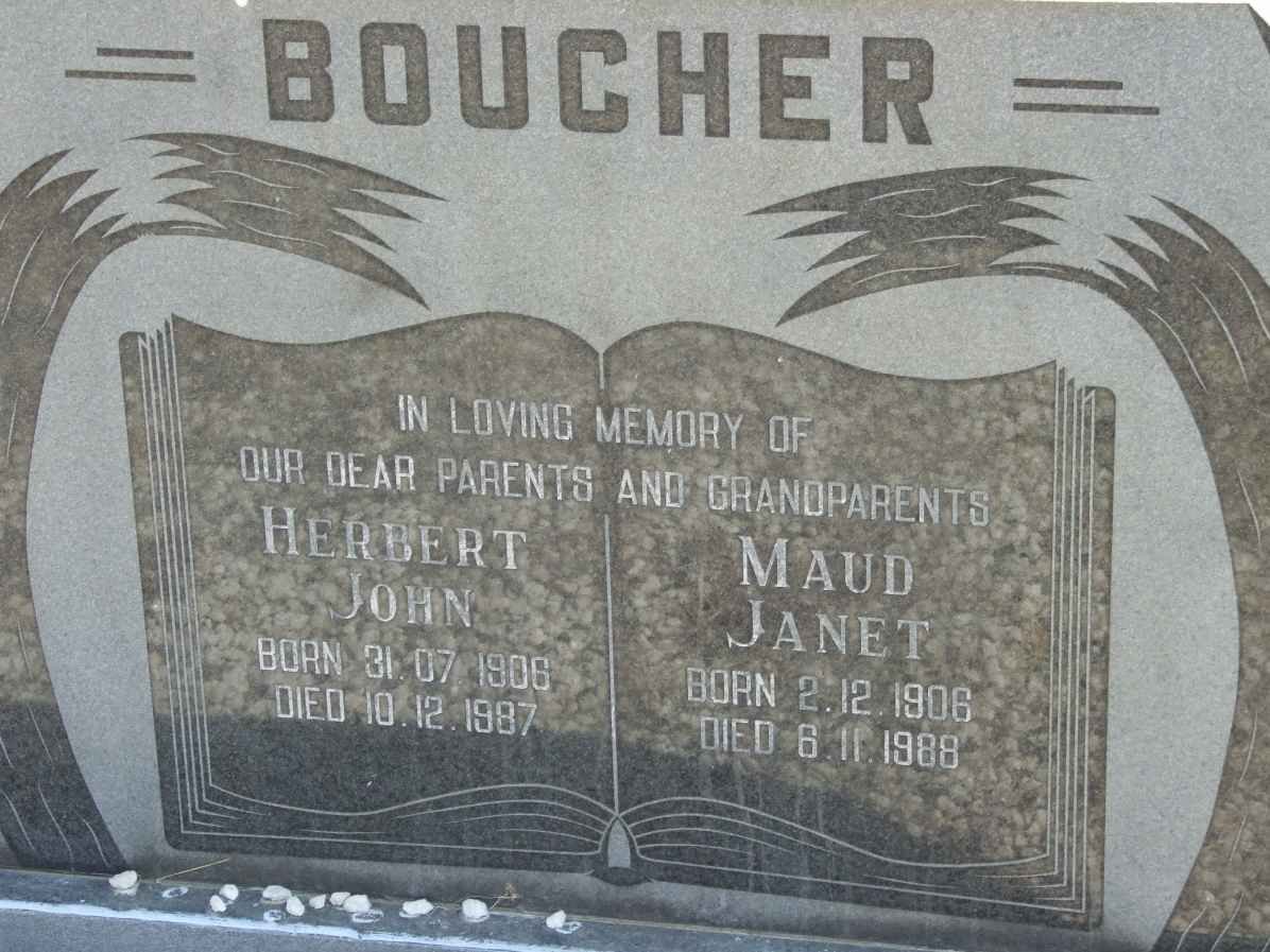 BOUCHER Herbert John 1906-1987 &amp; Maud Janet 1906-1988