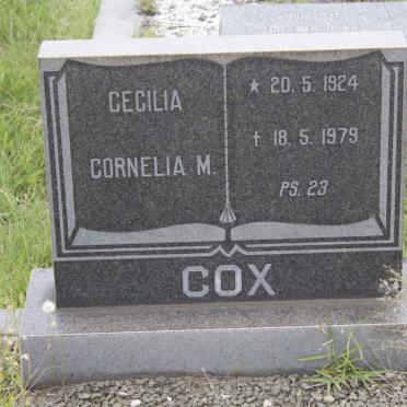 COX Cecilia Cornelia M. 1924-1979