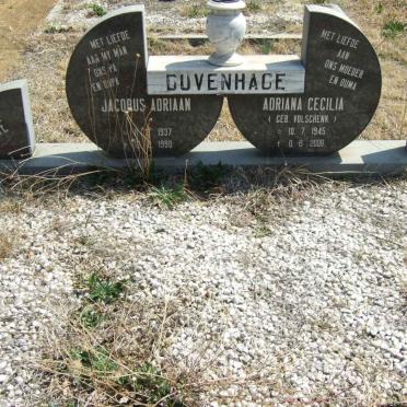 DUVENHAGE Jacobus Adriaan 1937- 1990 &amp; Adriana Cecilia VOLSCHENK 1945-2009