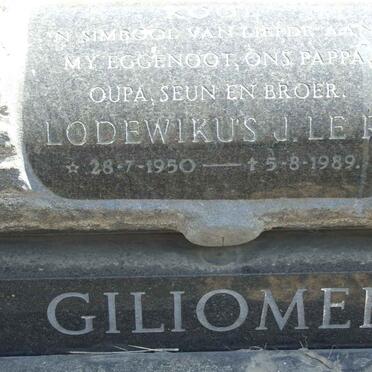 GILIOMEE Lodewikus J Le R. 1950-1989
