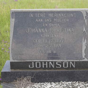 JOHNSON Johanna Christina nee JANSEN 1892-1971