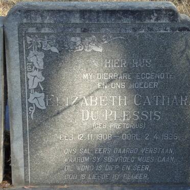 PLESSIS Stephanus Christiaan, du 1908-1976 &amp; Elizabeth Catharina PRETORIUS 1908-1965