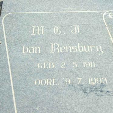 RENSBURG M.C.J., van 1911-1993 & M.P.J 1911-1991