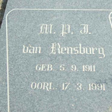 RENSBURG M.C.J., van 1911-1993 & M.P.J 1911-1991