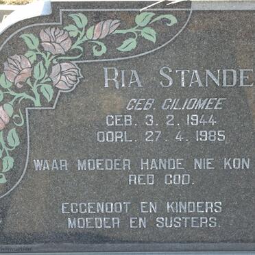 STANDER Nicolaas Johannes 1941-1990 &amp; Ria GILIOMEE 1944-1985